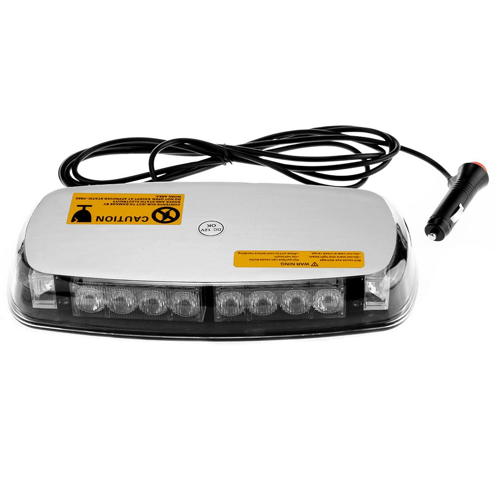 Strobe Emergency Warning Car Roof Top Light 24 LED White+Yellow
