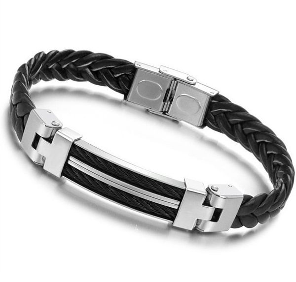 

Широкий мужской плетение цепи браслеты браслеты мужчины 19.5 см Jewely 304 из нержавеющ