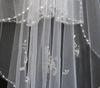 Cheap 2019 Real Picture White Ivory USA Soft Tulle Wedding Veils Comb Sequined Beaded Crystal In Stock8515829