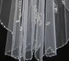 Billig 2019 Real Picture White Ivory USA Soft Tulle Wedding Veils Comb Sequined Pärled Crystal i stock8515829