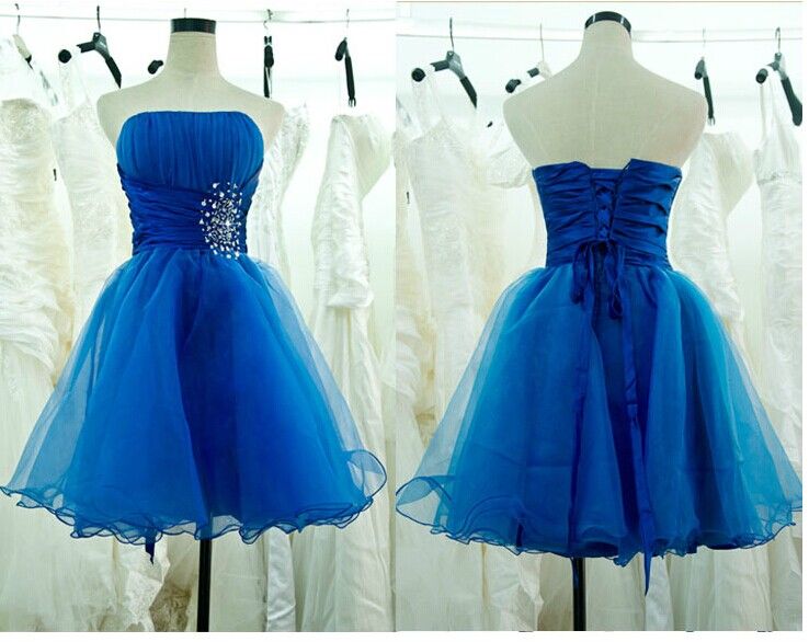 2014 Homecoming Dresses Party Ball Gown Bridesmaid Dresses Strapless ...