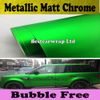 Satin vert mat chrome vinyle voiture wrap feuille d'autocollant de voiture film bulle d'air gratuit chrome vert mat full car wrap 1.52x20m / Roll livraison gratuite