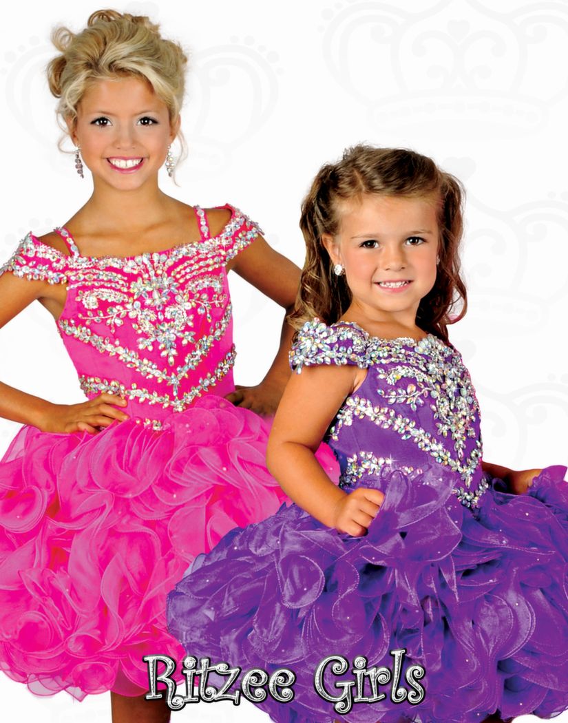 Perfect Angels 2014 Nouvelle Arrivée perlée corsage fuchsia violet cupcake enfants pageant robes Fleur Fille Robes336O