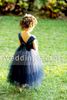 Lovely Tulle Flower Girl Dress Pattern Navy Blue A Line Soft Sweetheart with Straps Ankle Length Girls Festival Dress