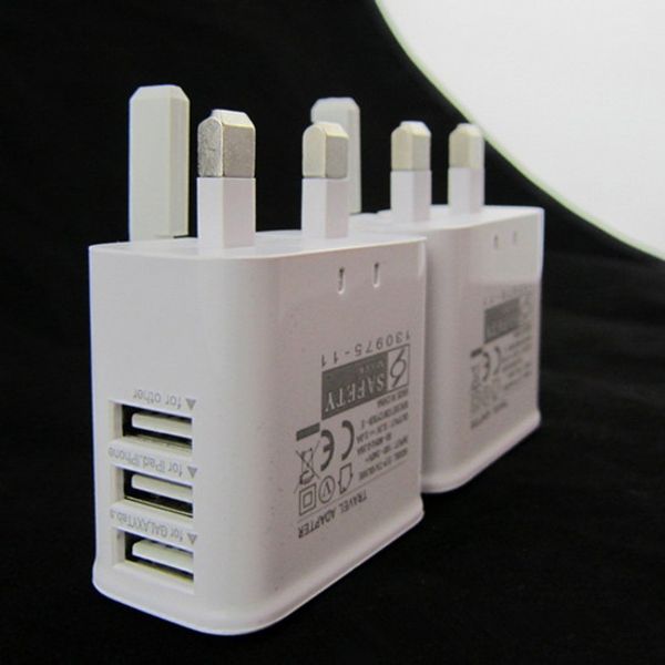 

3 u b port uk gb 3 pin plug home travel wall charger power adapter for am ung galaxy 6 7 edge note 4 5 for iphone 5 6 7 for ipad