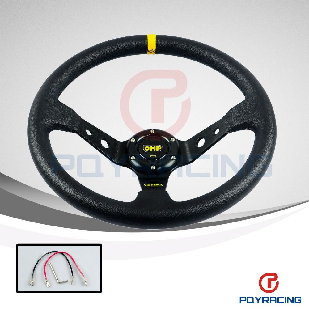 2020 14 350MM OMP Steering Wheel PVC Leather Steering Wheel 14 Inch OMP