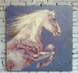 Hand Painted Quality Animal Oil Painting on Canvas Square Size Horse Picture Art for Home Wall Decoration Support Dropshipping