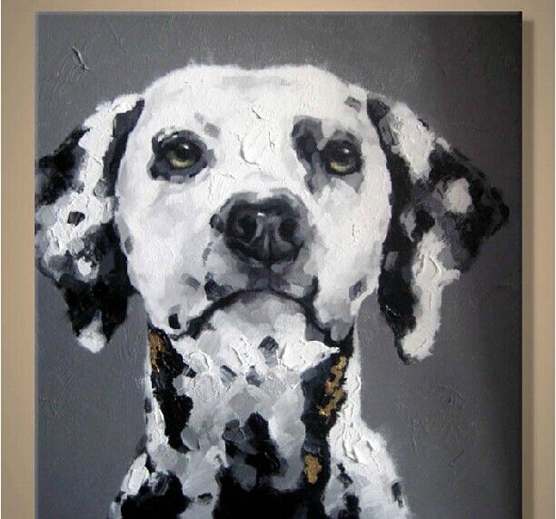 Ręcznie Modern Animal Canvas Malarstwo Piękny Pies Obraz Sztuka Do Dekoracji Ściennej Domu Brak ramki Square Rozmiar