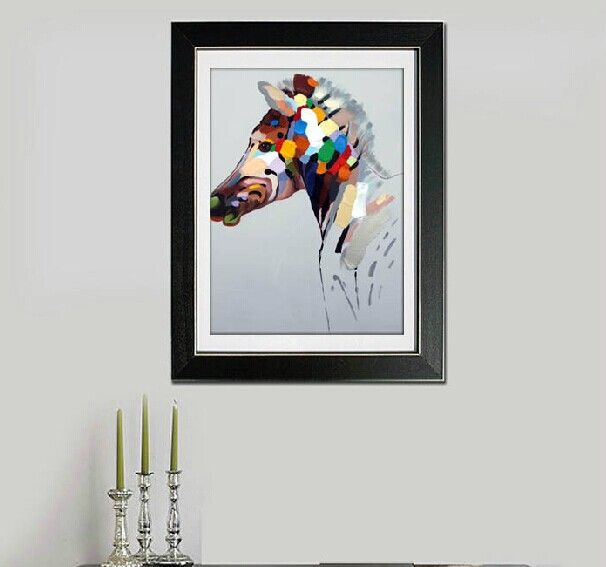 Hecho a mano decorado Animal Canvas Painting Hermoso caballo Picture Art para Sofa Wall o TV Decoración de la pared 