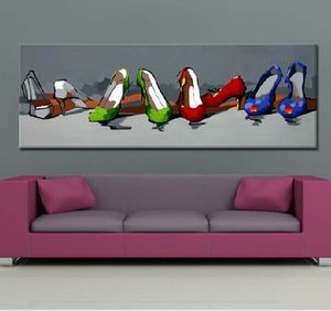 Famous Wall Art Picture Prints Hand Painted Abstract Decorated Paintings on Canvas No Frame Shoes Draw