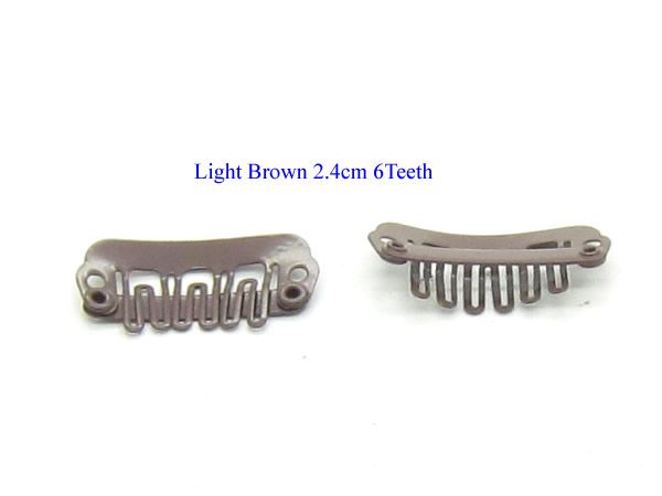 Kleinste 24 cm 6 tanden haarclips voor haaruitbreidingstoepers Clipshair Extension Tools Light Brown4943173