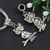 7 Arten verschiedene Vogel-Eulen-Anhänger, 105 Stück, Antiksilber, großes Loch, passend für europäisches Charm-Armband B1563, B9936986900