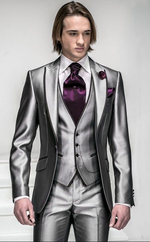 silver grey coat for wedding