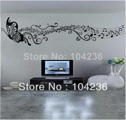 Butterfly Music Note Wall Art Vinyl Quote Removable Sticker Decor
