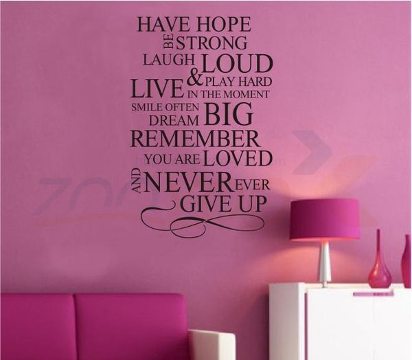 Have Hope Inspirational Quote Wall Decals Zooyoo8033 Wall Decor Removable Vinyl Wall Stickers Tinkerbell Wall Stickers Train Wall Decals From