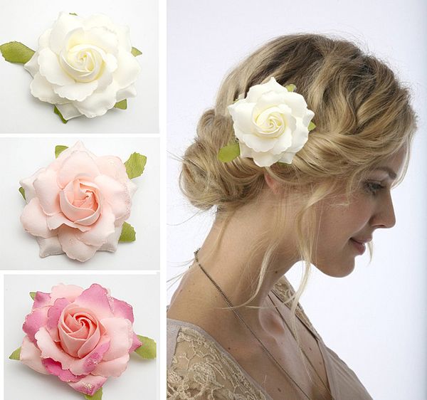 10px Bridal Hair Flower Rose Flower Clip Wedding Party Bridesmaid
