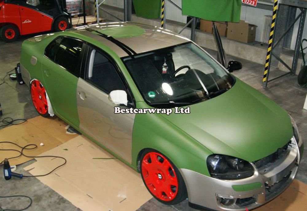 military green matte vinyl wrap with Air bubble Free matt army green car wrap stickers covering film foil size 1.52x30m/Roll 4.98x98ft