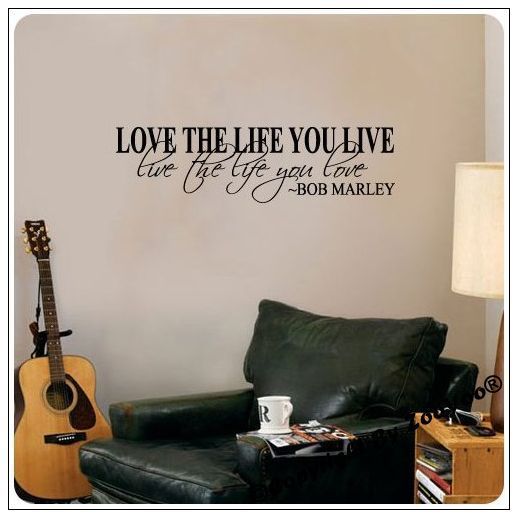 Großhandel Bob Marley Zitat Wand Aufkleber Dekor Liebe Leben Worte
