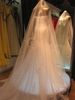 Ny stil elegant vit elfenbens spets långa bröllopslöjor paljat pärlstav högkvalitativ elegant shine299p