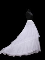 Ny varm försäljning Gratis frakt i lager Vit 3-hoop Bridal Bröllopsklänning Petticoat Crinoline med kapelletåg