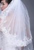 2019 Nuovo stile Disponibile Elegante due strati Veli da sposa corti in pizzo Tulle Bianco avorio 248Z