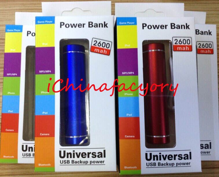 Cheap Powerbank 2600mAh Portable Cylinder USB Power Bank External