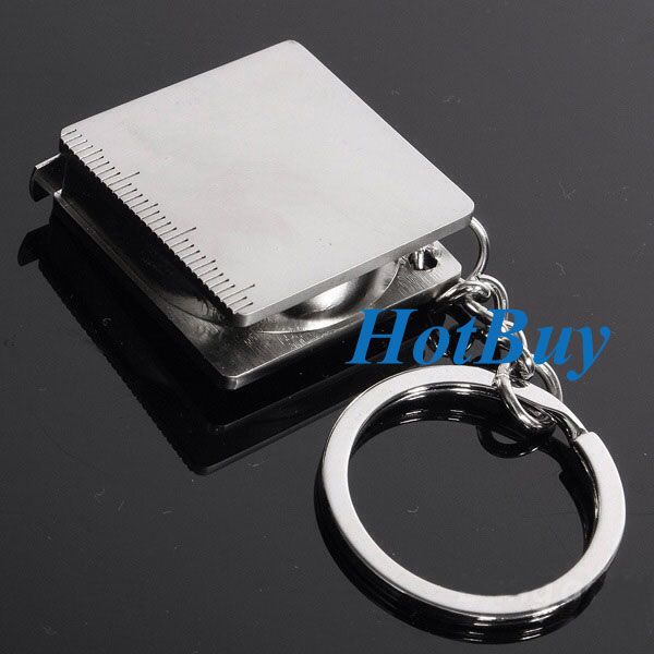 

practical creative tape measure keychain key chain ring keyring #3243, Slivery;golden