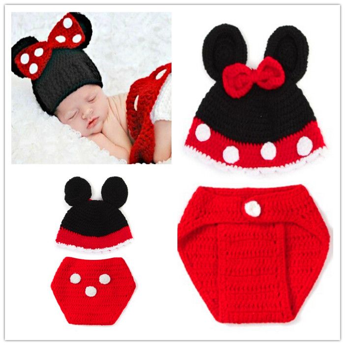 mickey mouse knitted baby outfit