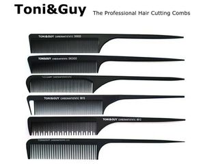 Toniguy Carbon Anti Static Metal Tips Graphit Rat Tail Combs Professionell Detangling Hair Skärande Kam Hårborstar