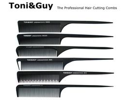 Toni&Guy Carbon Anti-Static Metal tip graphite rat tail Combs Professional Detangling Hair Cutting Comb HairBrushes