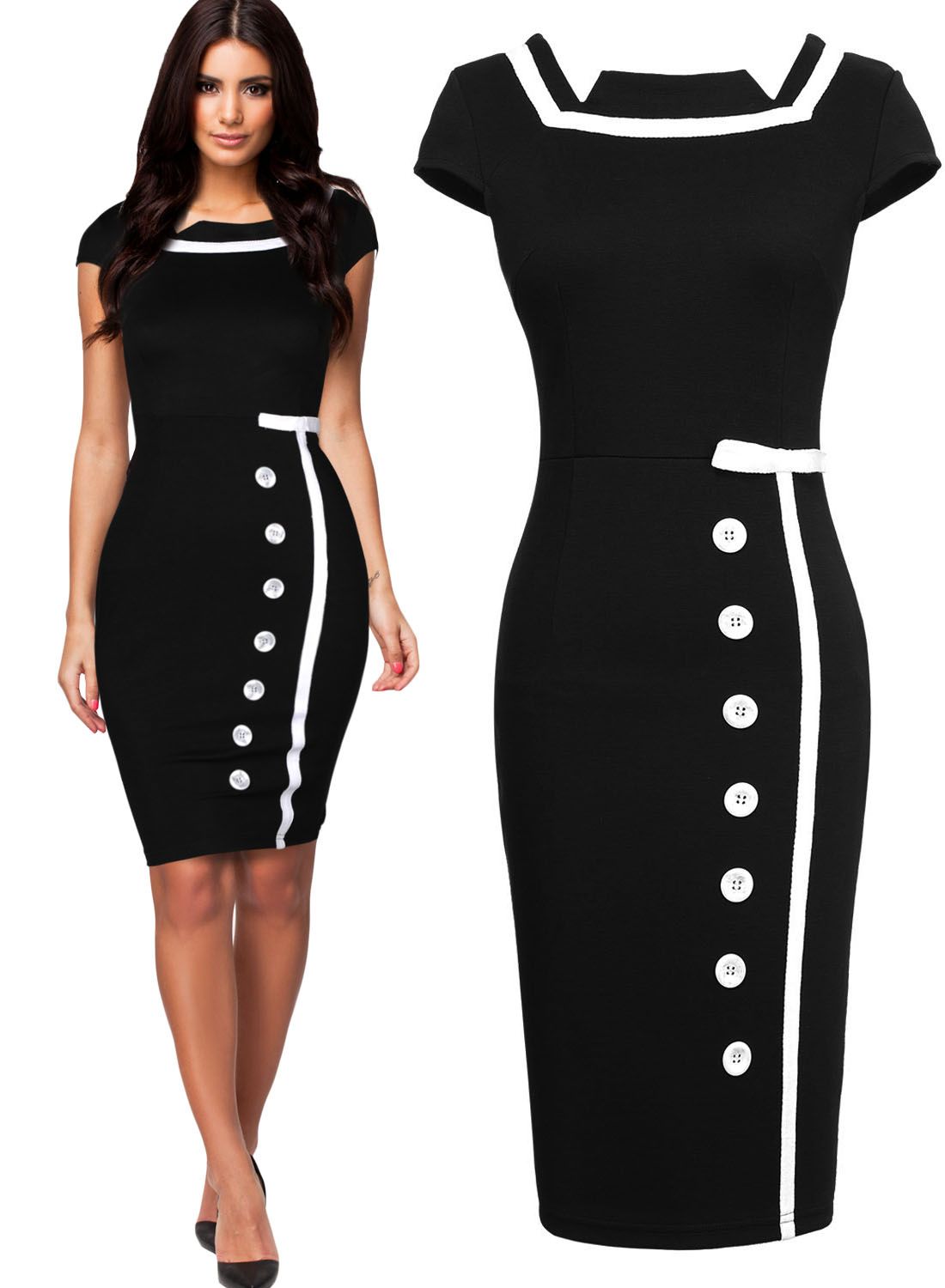 Fashion Women Lady Girls Vintage Dress Cocktail Dress For Office Work