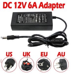 12V 6A AC / DC Power Supply Charger Transformer Adaptador para 5050 3528 LED RGB Faixa de luz