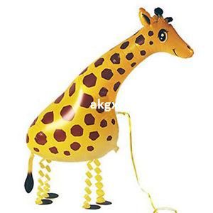 Wholesale -35 inch Huge Walking Pet Giraffe Mylar Balloon Zoo Jungle Safari Party Supplies#E701