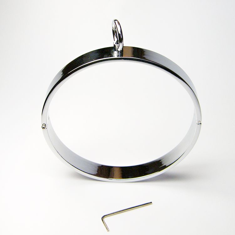 Latest Unisex Stainless Steel Neck Ring Collar Restraint Necklet Necklace Bondage Pins Locking Adult BDSM Sex Games Toy4723601