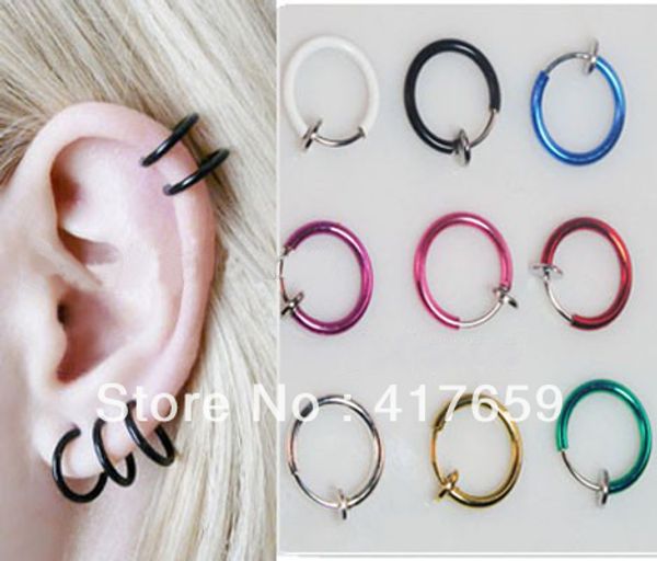 

Клип на поддельные обруч Боби нос губы уха кольцо панк Гот пирсинг перегородки но