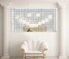 100 stks / partij 2x2cm zilveren 3d muursticker mozaïek spiegel sofa woonkamer decoratie