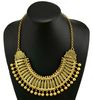 Prata Estilo idealway New Vintage Ouro Retro Carving Rodada Charme Balls Zamac Declaração Jóias Choker Collar Colar