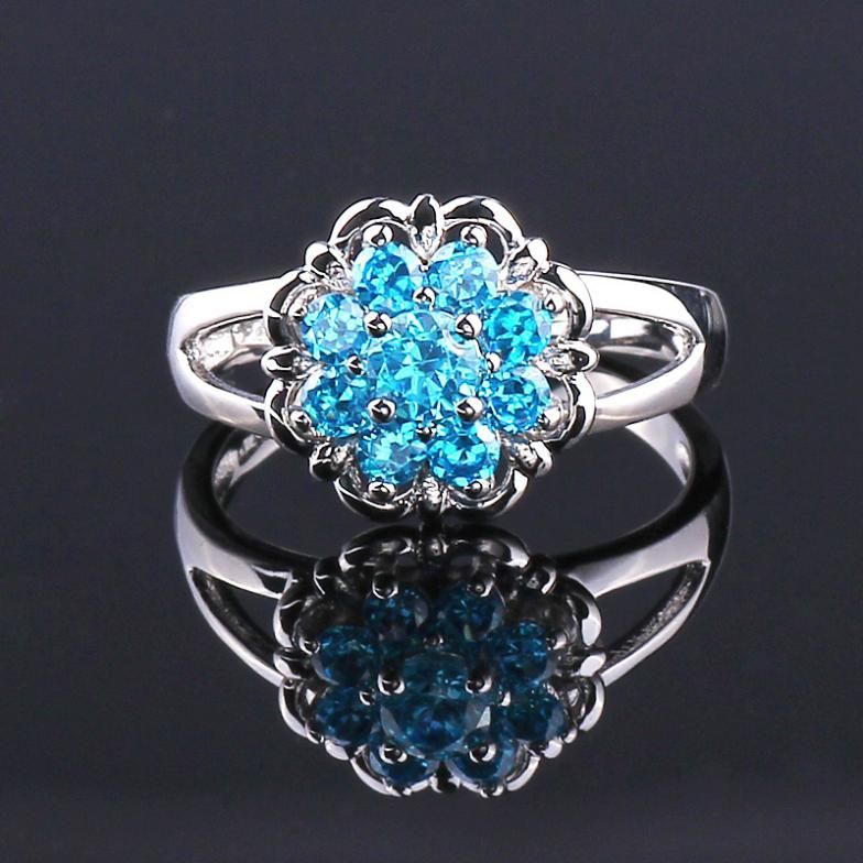 Ny mode topaz zirconia diamantring sterling silver smycken bröllop 925 silver ringar för kvinnor bt0033