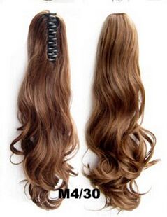 Heat Resistance Synthetic Jaw Claw Ponytail European Style Wavy
