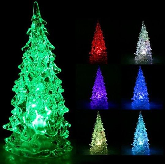 Mini Julgran Nattlampa LED Jullampa Blinkande RGB Byte Färgrik LED Jullampa Dekoration Gåva För Barn Barn