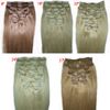 Clip-in-Haarverlängerung aus chinesischem Remy-Echthaar, 45,7 cm, 8 Stück, 120 g, natürlich, glatt, 15 Farben, Haar-Accessoires 1050510