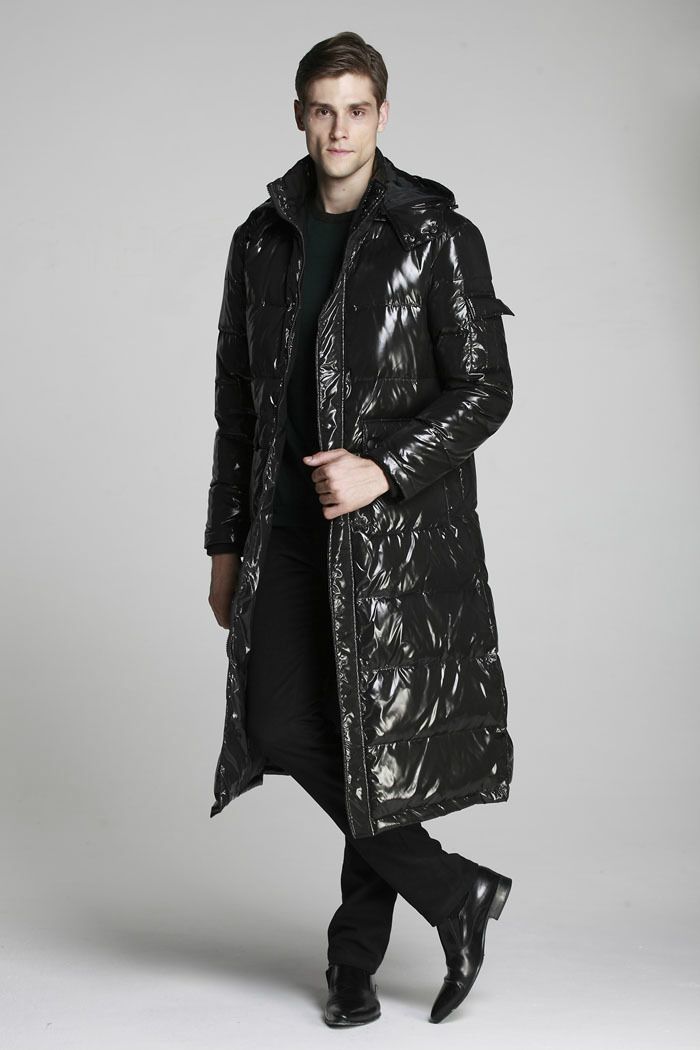 long length down jacket men's