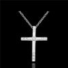 2014 New Design Top qualité 925 plaqué argent pendentif croix collier avec des bijoux de mode zircon cadeau de Noël livraison gratuite