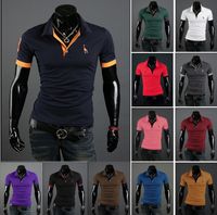 Wholesale 12 Color New giraffe men s Short Sleeve T shirt fashion luxuryCasual Shirts polo M XXL