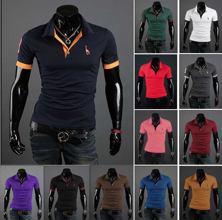 12 컬러 새로운 기린, 남성 반팔 T 셔츠 패션 luxuryCasual 셔츠, 폴로 M-XXL