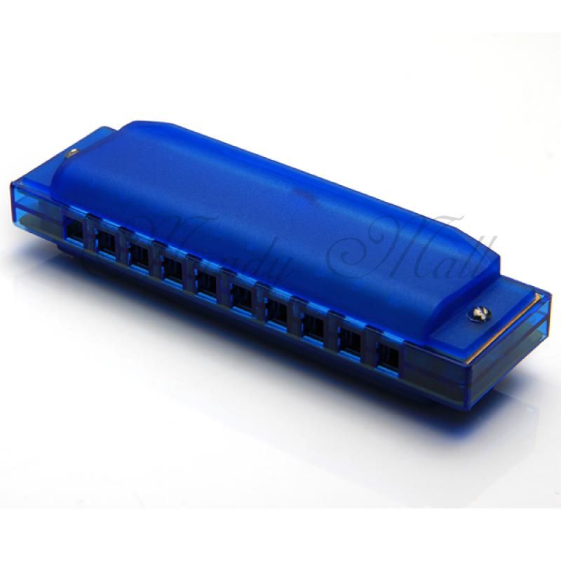 Groothandel-op-10 holes diatonische blues harp harmonica sleutel van c doorschijnend