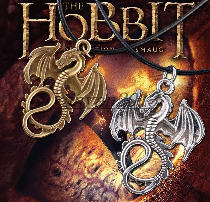 hecho a mano. señor de los Anillos Hobbit Smaug Collar Colgante Dragón de Plata Tibetana