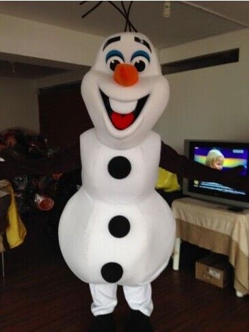 Olaf Frozen Mascot Costume Snowman Character Fancy Cosplay Party Dress Adult 