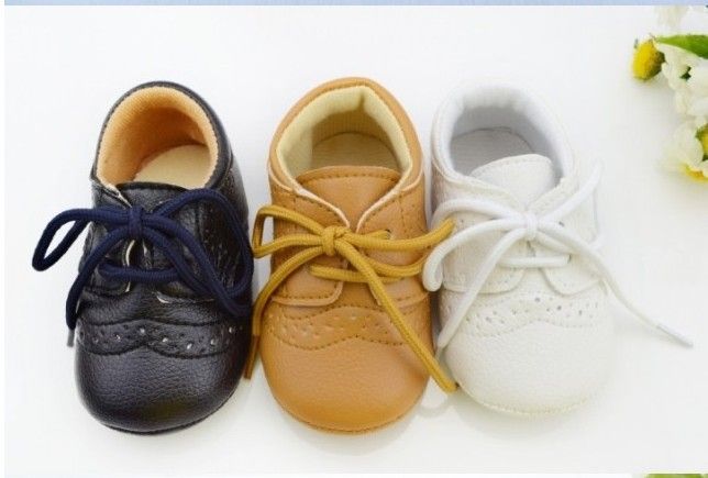 

Hot-selling 1pair Lace-Up Brand Leather Baby First Walkers boy/Girl Shoes toddler/Infant/Newborn shoes, antislip Baby footwear, Black