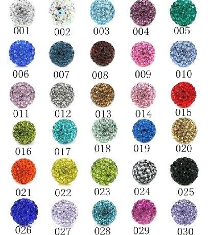 

150pcs/lot 10mm mixed Micro Pave CZ Disco clay hotsale Ball Crystal Bead Bracelet Necklace Beads DIY white Rhinestone spacer.